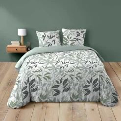 Douceur D'Intérieur Housse de couette 240x220 + 2 taies VOLTINE 100% coton