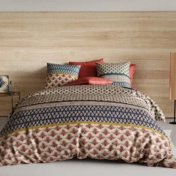 Atelier Du Coton Housse de couette 260x240 + 2 taies Manille coton Percale 71 fils