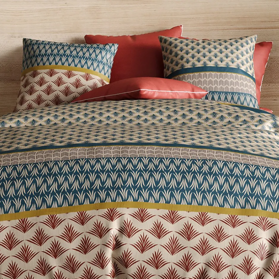 Atelier Du Coton Housse de couette 260x240 + 2 taies Manille coton Percale 71 fils