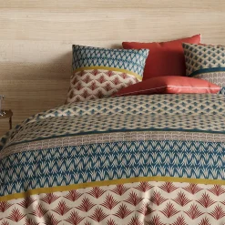 Atelier Du Coton Housse de couette 260x240 + 2 taies Manille coton Percale 71 fils