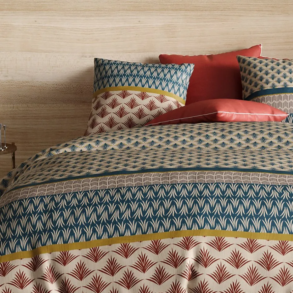 Atelier Du Coton Housse de couette 260x240 + 2 taies Manille coton Percale 71 fils