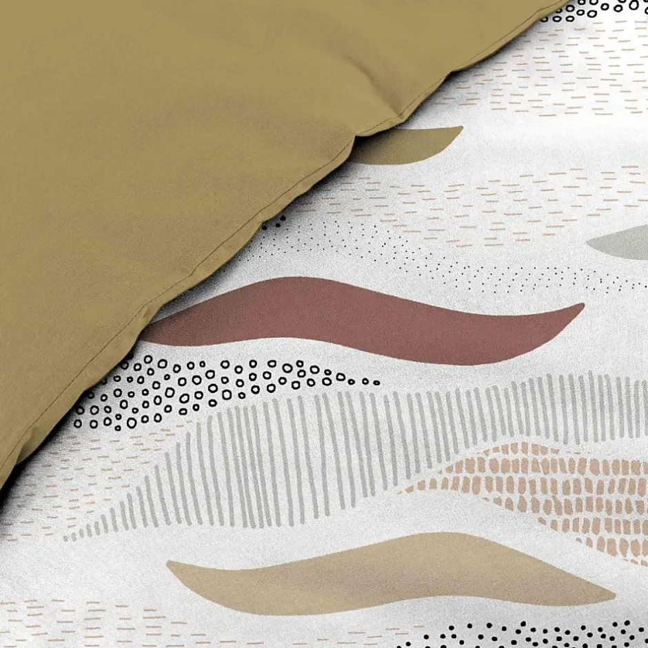 Douceur D'Intérieur Housse de couette 240x220 + 2 taies imprimées VAGUES
