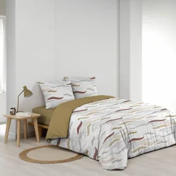 Douceur D'Intérieur Housse de couette 240x220 + 2 taies imprimées VAGUES
