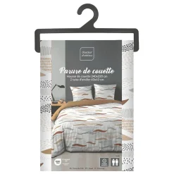 Douceur D'Intérieur Housse de couette 240x220 + 2 taies imprimées VAGUES