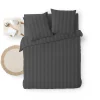 Douceur D'Intérieur Housse de couette 240x220 + 2 taies Cléo Anthracite microfibre Discount