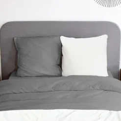 Cote Deco Housse de couette 260x240 + 2 taies Chaude et douillette grise