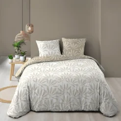 Douceur D'Intérieur Housse de couette 260x240 + 2 taies MALIA 100% coton Discount