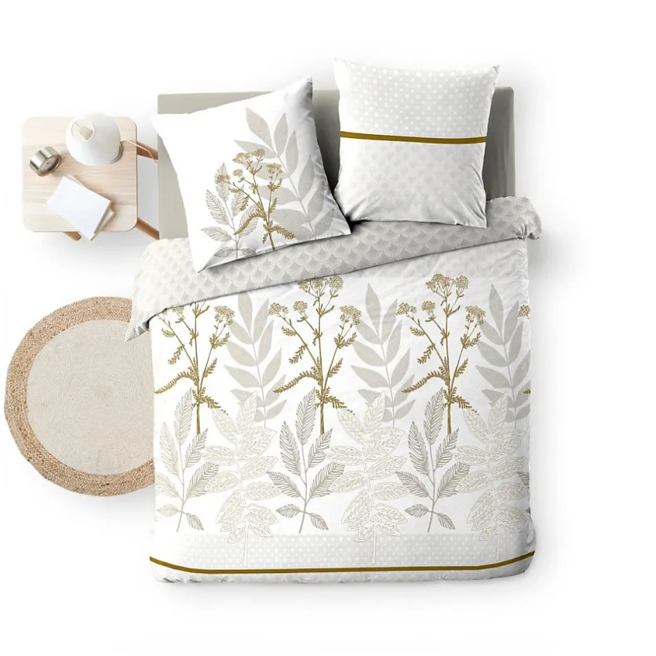 Douceur D'Intérieur Housse de couette 240x220 + 2 taies RAONI 100% coton 57fils New