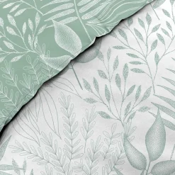 Douceur D'Intérieur Housse de couette 240x220 + 2 taies CASSIA sauge 100% coton Outlet