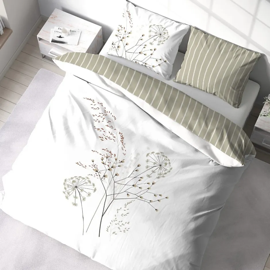 Cote Deco Housse de couette 240x220 + 2 taies SOLIFLORE 100% Coton 57 fils Clearance
