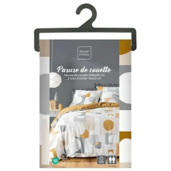 Douceur D'Intérieur Housse de couette 240x220 + 2 taies GEOMELO ocre