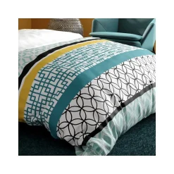Atelier Du Coton Housse de couette 240x220 CITE D'OR + 2 taies coton 57 fils