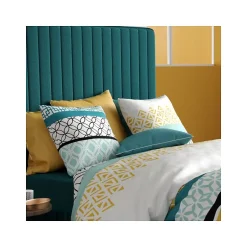 Atelier Du Coton Housse de couette 240x220 CITE D'OR + 2 taies coton 57 fils