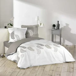 L'Effet Papillon Housse de couette 220x240 cm + 2 taies 100% coton Goyave