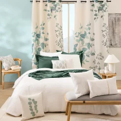 Douceur D'Intérieur Housse de couette 240x220 cm + 2 taies Microfibre gaufrée unie blanche ABELIA