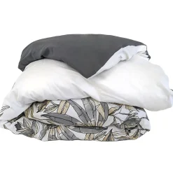 Linnea Housse de couette 240x220 cm coton SUMATRA gris Fusain