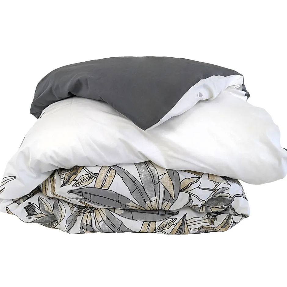 Linnea Housse de couette 240x220 cm coton SUMATRA gris Fusain