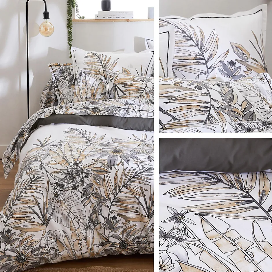 Linnea Housse de couette 240x220 cm coton SUMATRA gris Fusain
