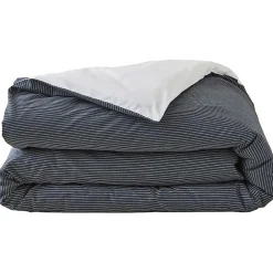 Linnea Housse de couette 260x240 cm coton BRIXTON à rayures noires Discount