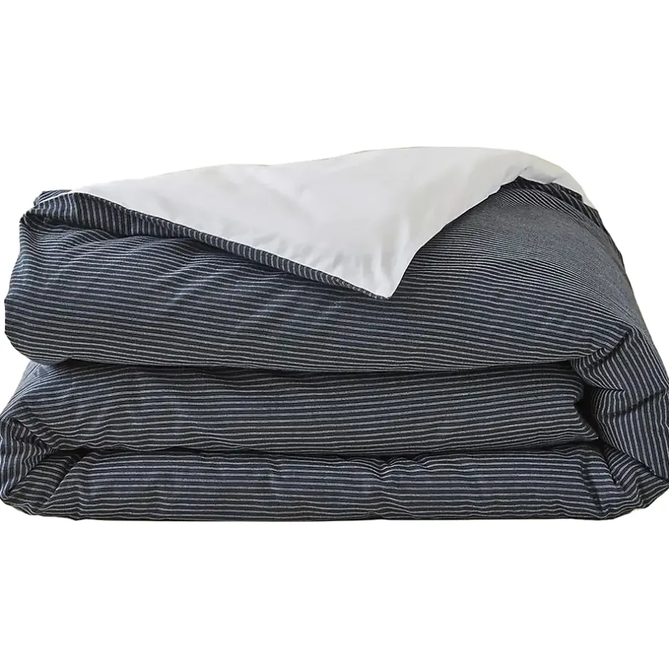 Linnea Housse de couette 260x240 cm coton BRIXTON à rayures noires Discount