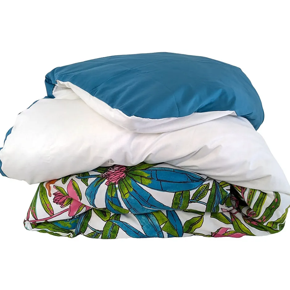 Linnea Housse de couette 260x240 cm coton SUMATRA bleu Paon