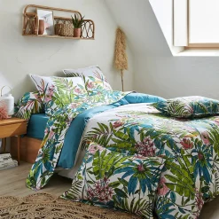 Linnea Housse de couette 260x240 cm coton SUMATRA bleu Paon