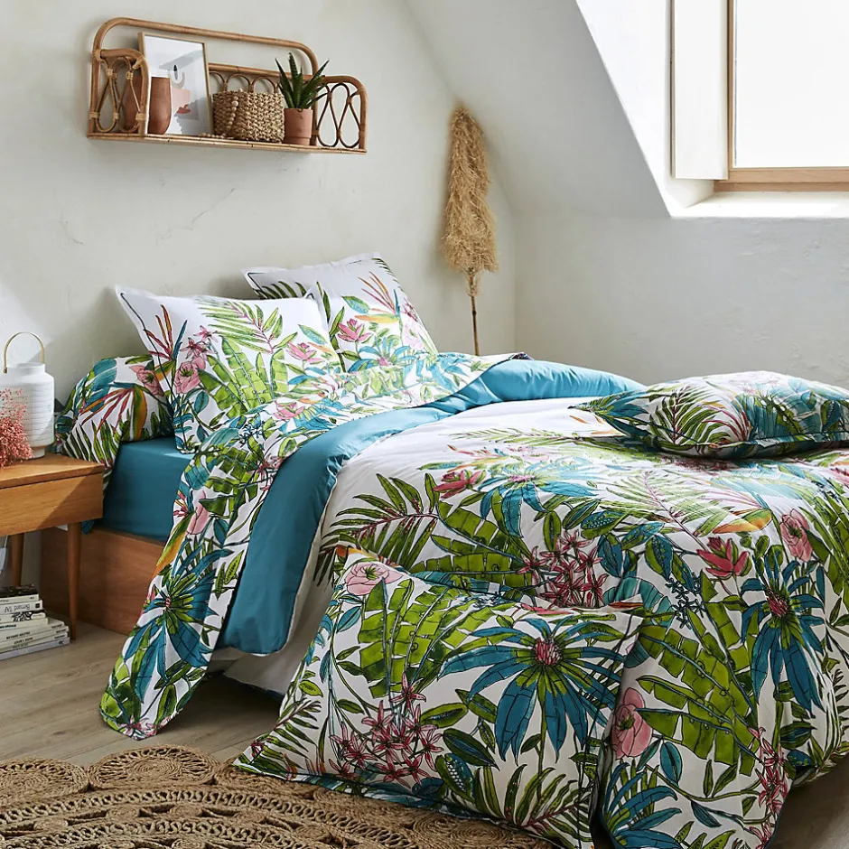 Linnea Housse de couette 260x240 cm coton SUMATRA bleu Paon
