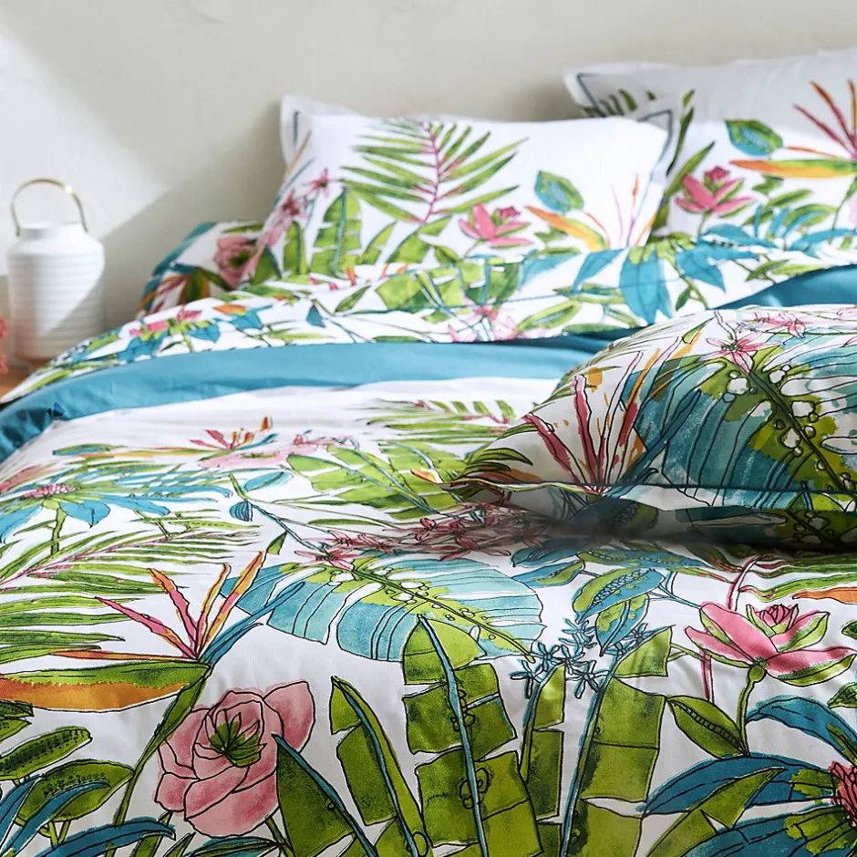 Linnea Housse de couette 260x240 cm coton SUMATRA bleu Paon