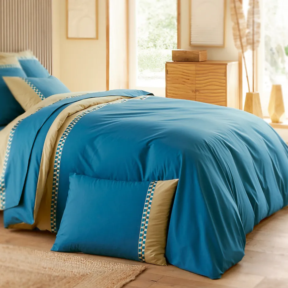 Linnea Housse de couette 300x240 cm en percale de coton LINOA bleu cobalt