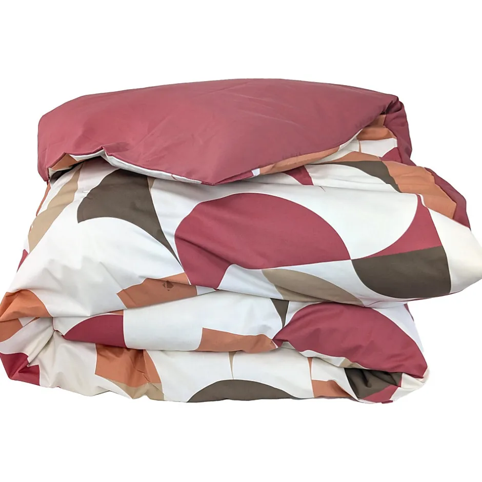 Linnea Housse de couette 260x240 cm en 100% percale MODULO blanc acajou