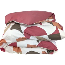 Linnea Housse de couette 300x240 cm en 100% percale MODULO blanc acajou