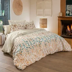 Linnea Housse de couette 280x240 cm en coton ÉVASION pêche écru Outlet