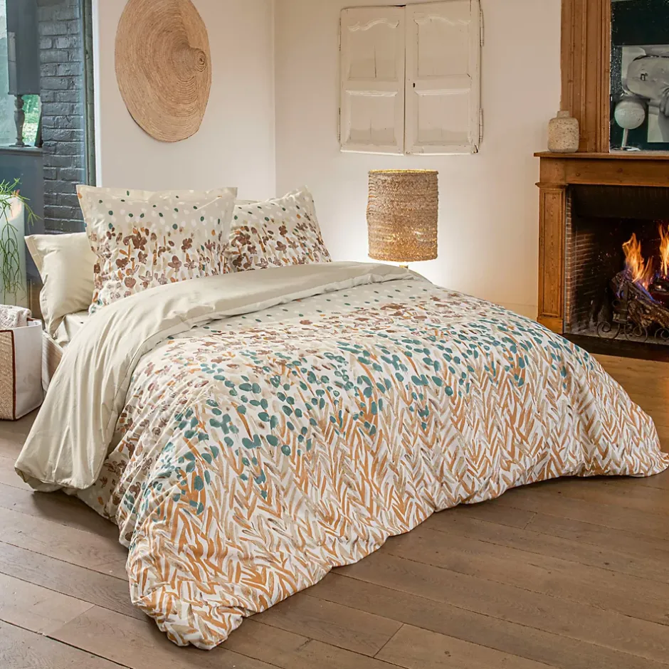 Linnea Housse de couette 280x240 cm en coton ÉVASION pêche écru Outlet