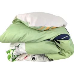 Linnea Housse de couette 140x200 cm en 100% percale de coton PANDA vert