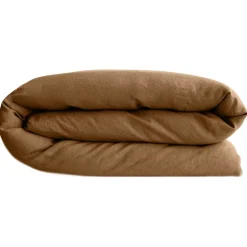 Linnea Housse de couette 260X240 cm lit lin lavé SONATE marron Cognac Sale