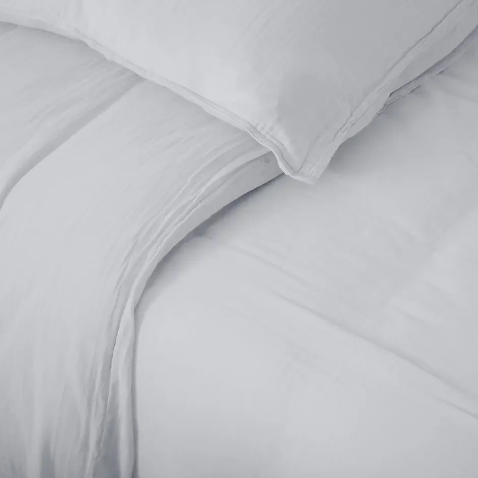 Linnea Housse de couette 260x240 cm mousseline de coton MILOS blanc neige New