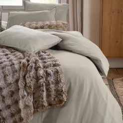 Linnea Housse de couette 240x220 cm mousseline de coton MILOS beige ficelle