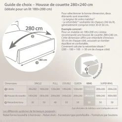 Linnea Housse de couette 280x240 cm percale coton GABIN marron Online