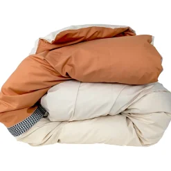 Linnea Housse de couette 280x240 cm percale coton MACASSAR Cognac Hot