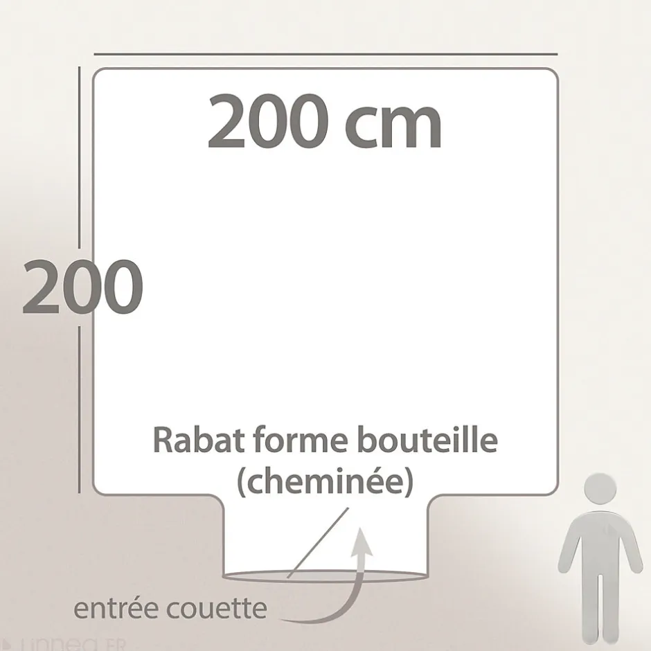 Linnea Housse de couette 200x200 cm percale de coton ALBA beige/noir