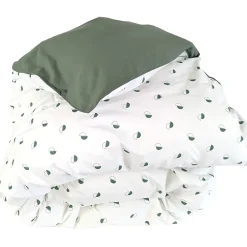Linnea Housse de couette 200x200 cm percale coton ALEX vert Kaki Clearance