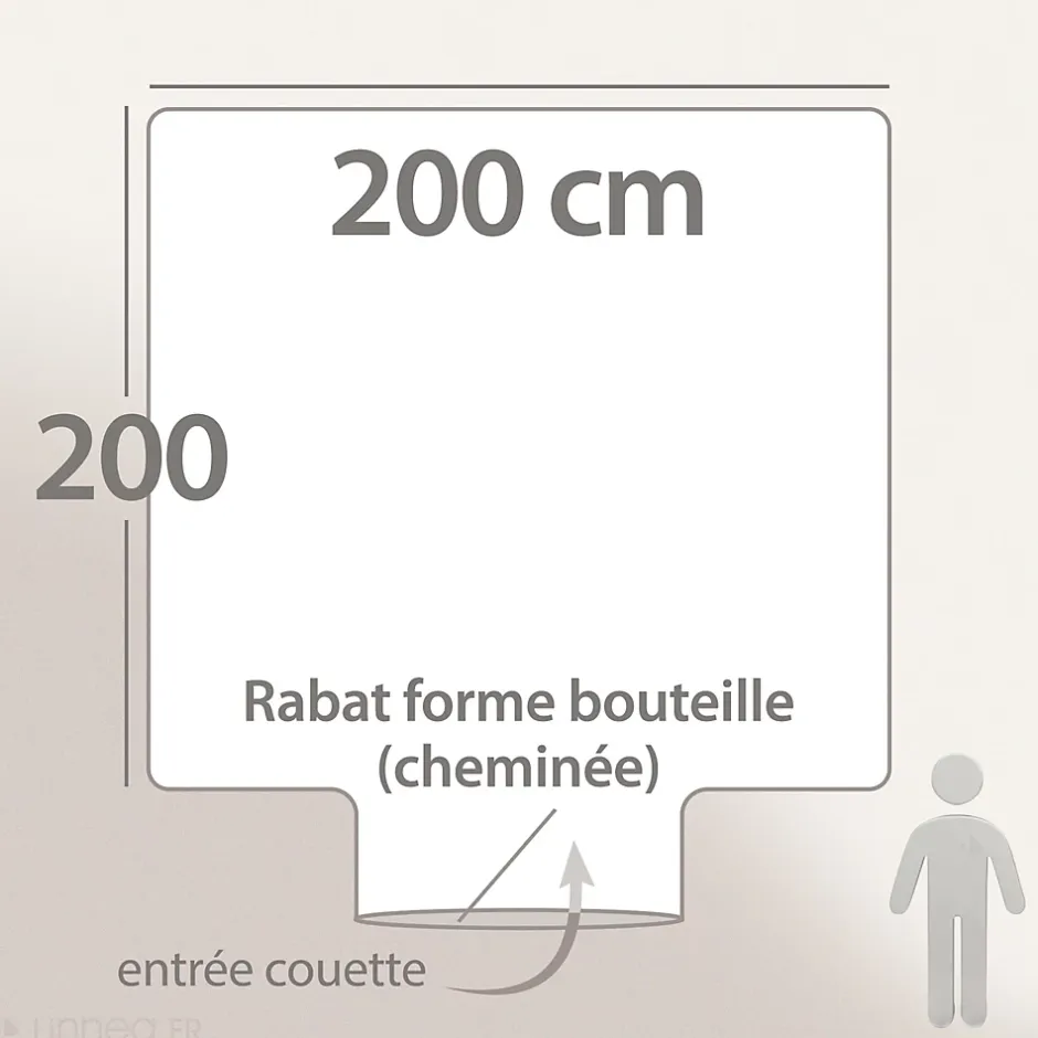 Linnea Housse de couette 200x200 cm percale coton DDM MAX Gris Outlet