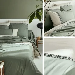 Linnea Housse de couette 200x200 cm percale coton NOA vert Kaki Best