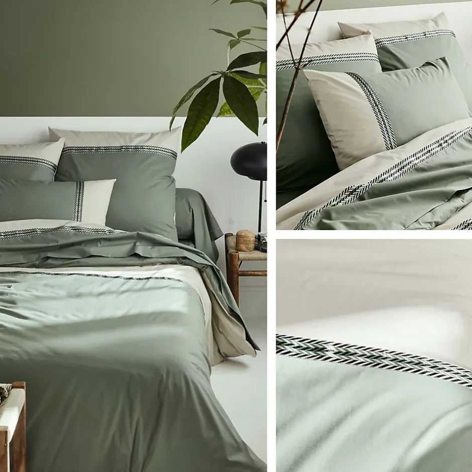 Linnea Housse de couette 200x200 cm percale coton NOA vert Kaki Best