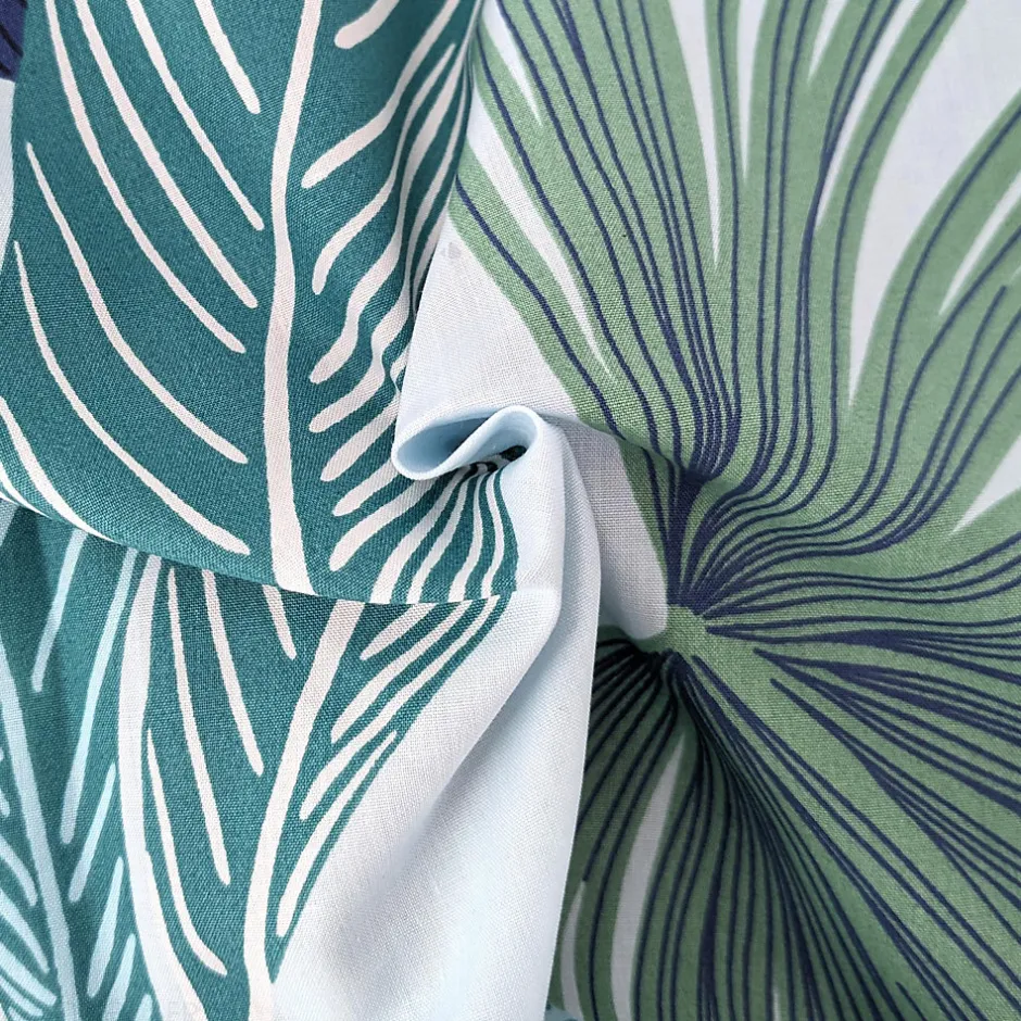 Linnea Housse de couette 240x220 cm percale de coton MOOREA PACIFIC bleu/vert Outlet