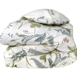 Linnea Housse de couette 240x220 cm percale coton FÉERIE Blanc sauge