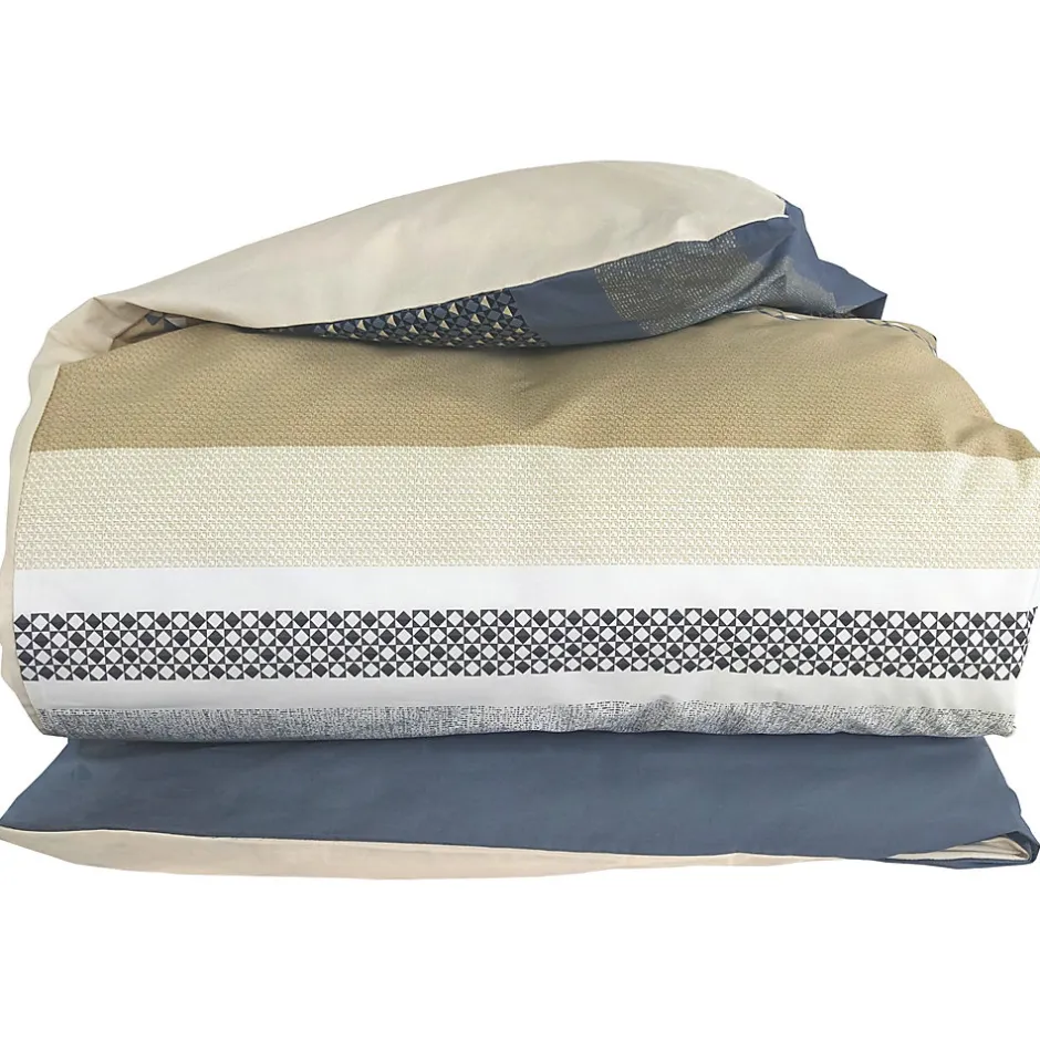 Linnea Housse de couette 260x240 cm percale coton MARLOW acier