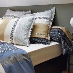 Linnea Housse de couette 260x240 cm percale coton MARLOW acier