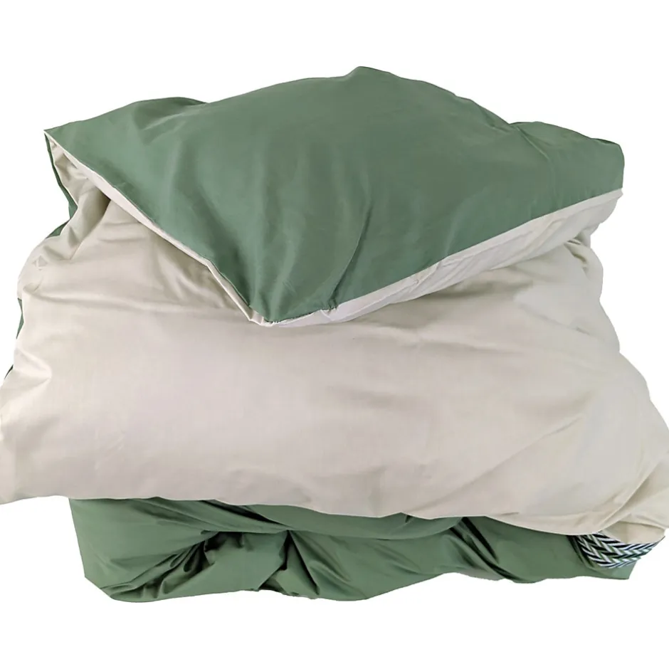 Linnea Housse de couette 260x240 cm percale coton NOA vert Kaki