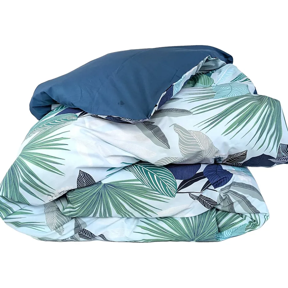 Linnea Housse de couette 200x200 cm percale de coton MOOREA PACIFIC bleu/vert Best
